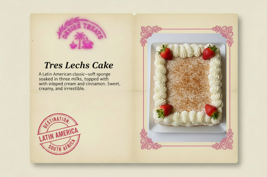 Tres Leches Cake Passport Menu Card